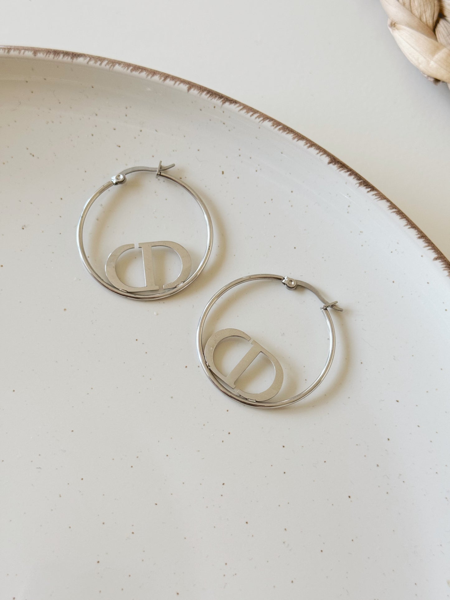 CD Christian dior hoops earrings