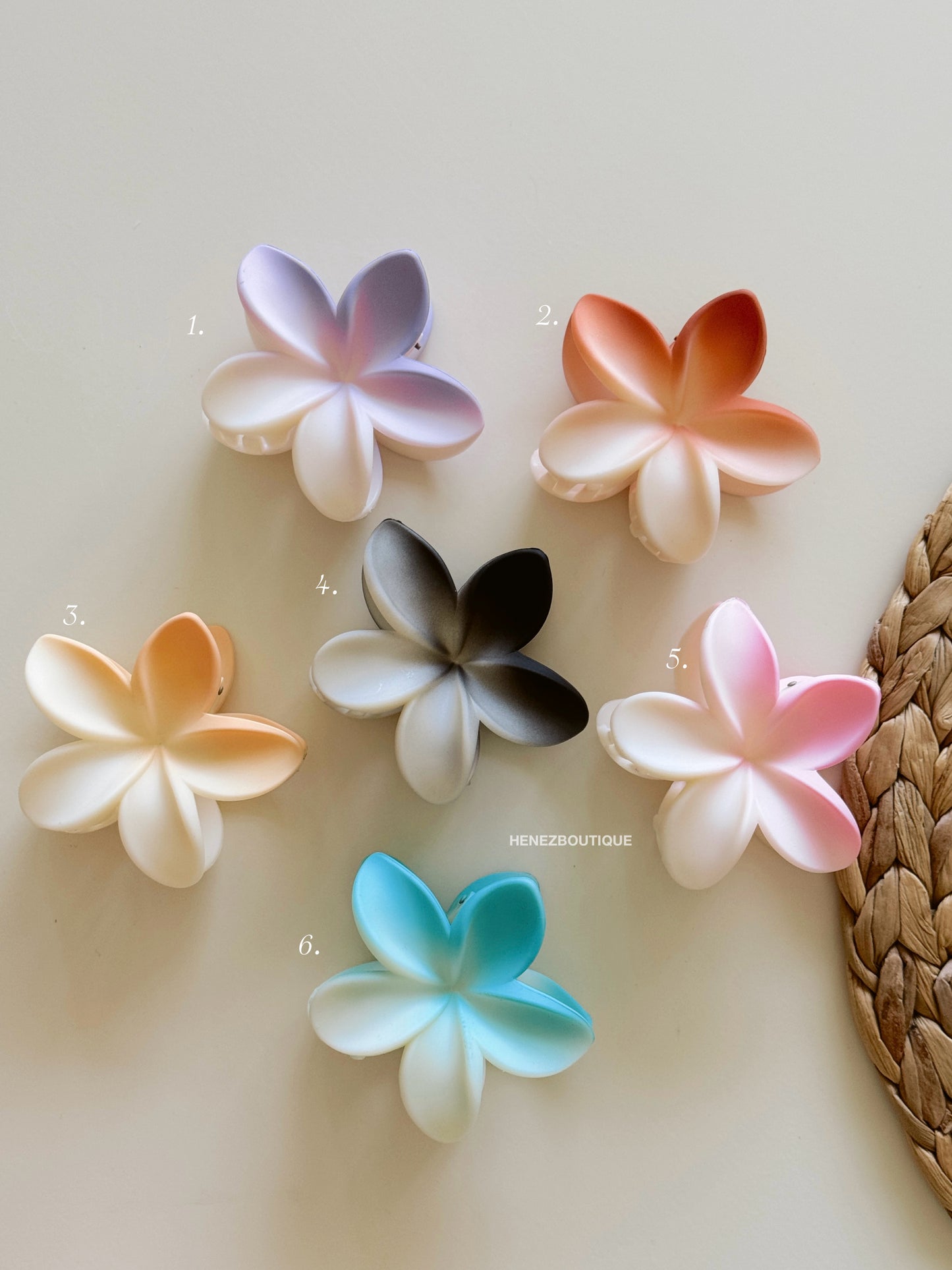 Gradient flower clips