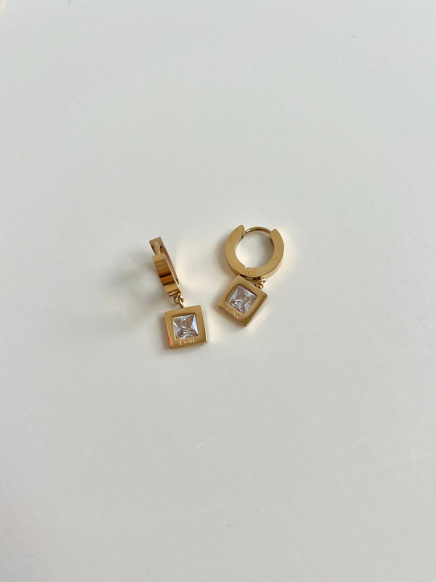 Love square earrings