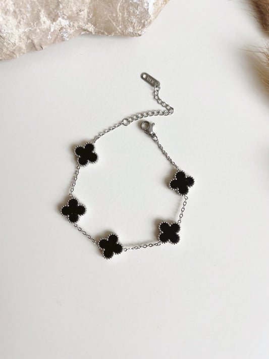 Silver and black van cleef bracelet