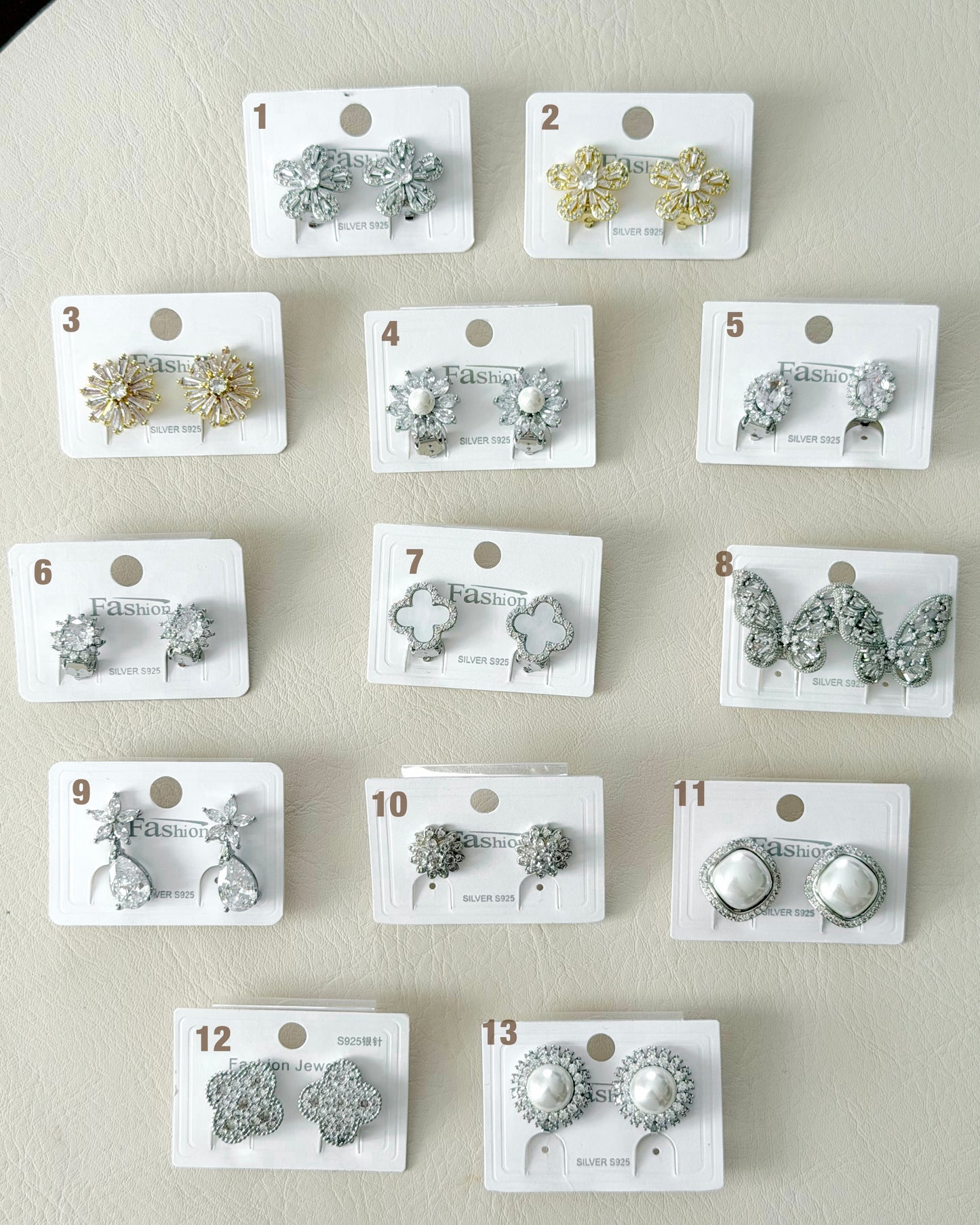 Clip on earrings (no piercing)