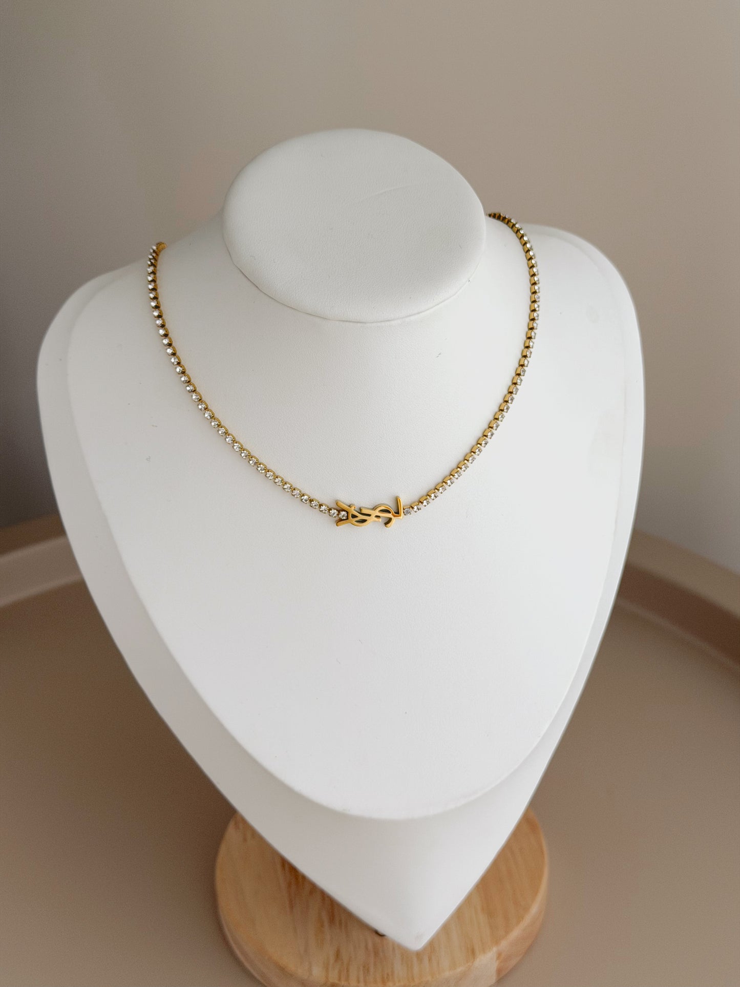 Gold Ysl tennis necklace