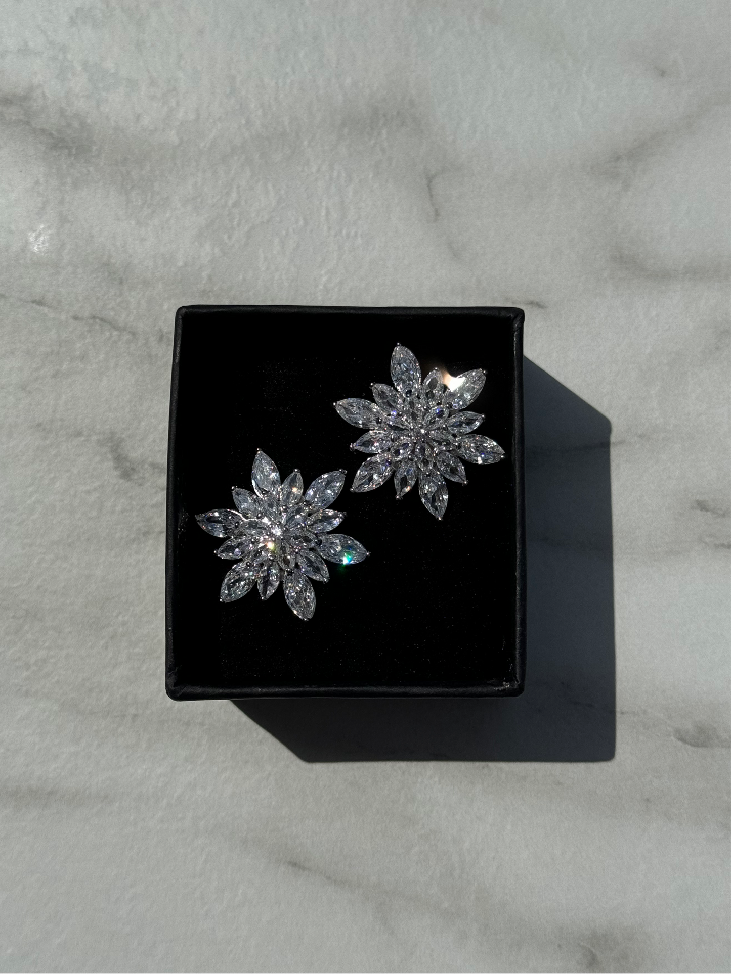 Shiny flower earrings