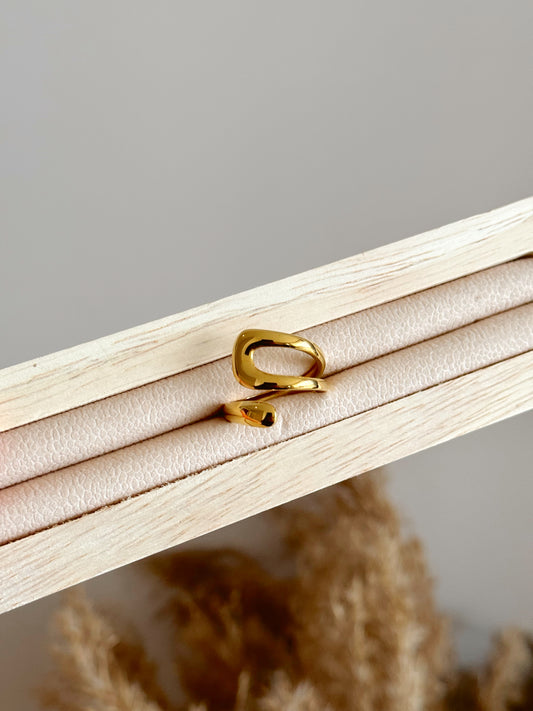 Trendy gold adjustable ring