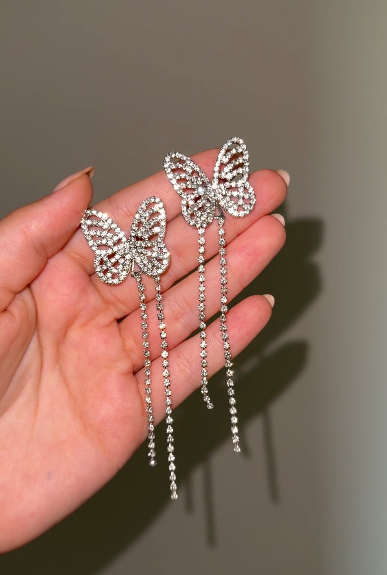 Sparkly butterfly earrings