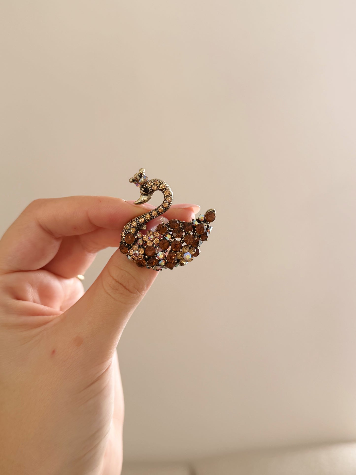 Swarovski swan brooch