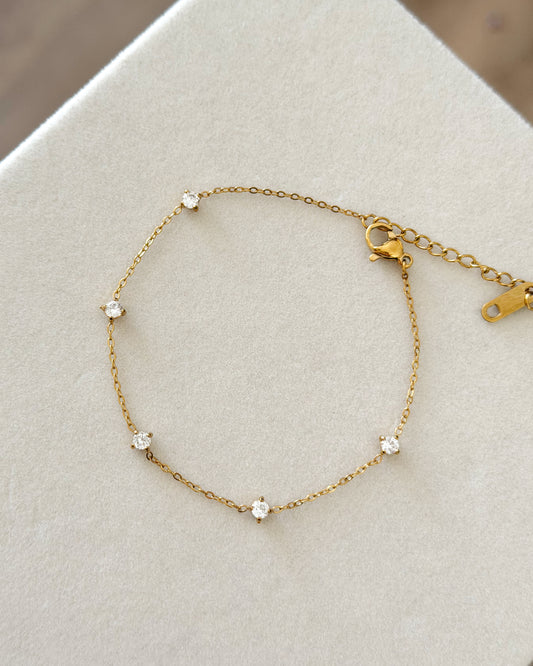 Minimalist stones gold bracelet