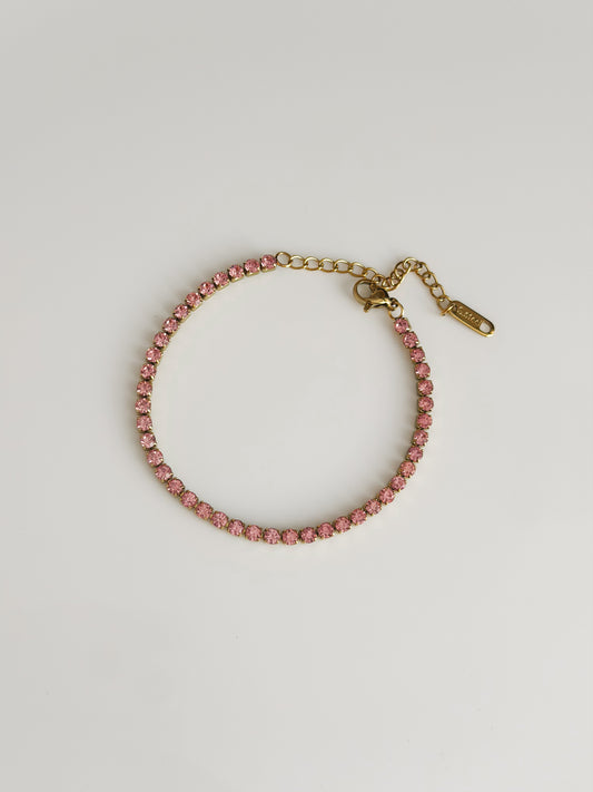 Pink tennis bracelet