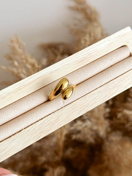 Trendy bottega gold adjustable ring