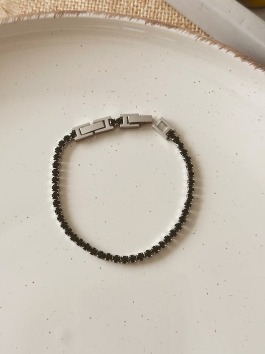 Tennis black bracelet unisex