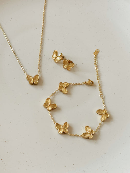 Gold van cleef butterfly set