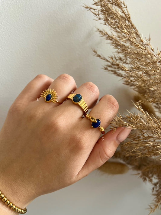 Blue Lapis Lazuli stone rings