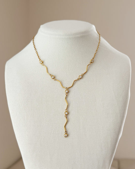 Y shape stone necklace