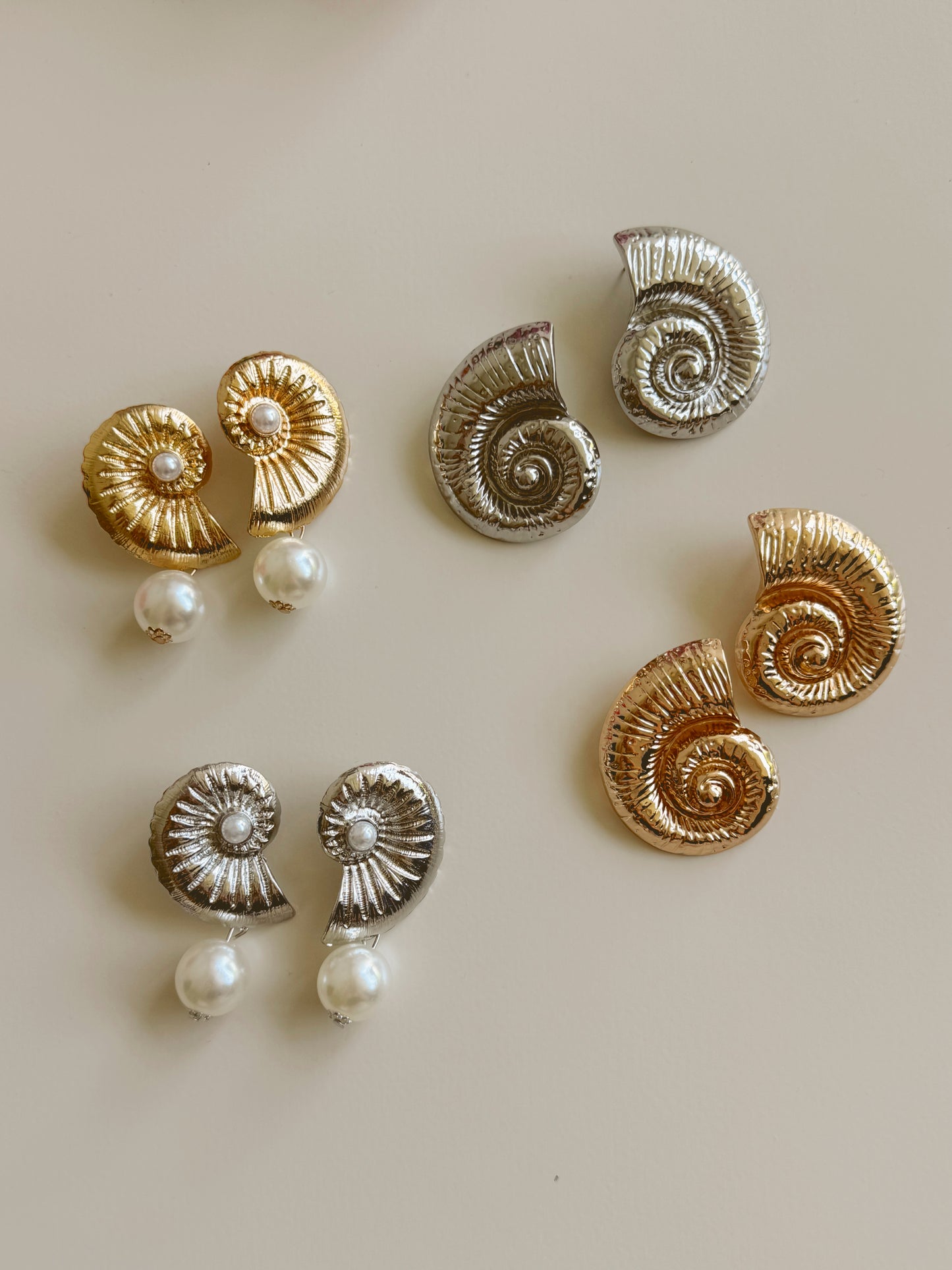 Bold spiral shell earrings