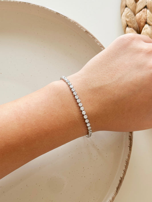 Tennis unisex bracelet silver 3mm