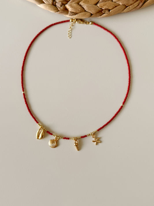 Red summer necklace