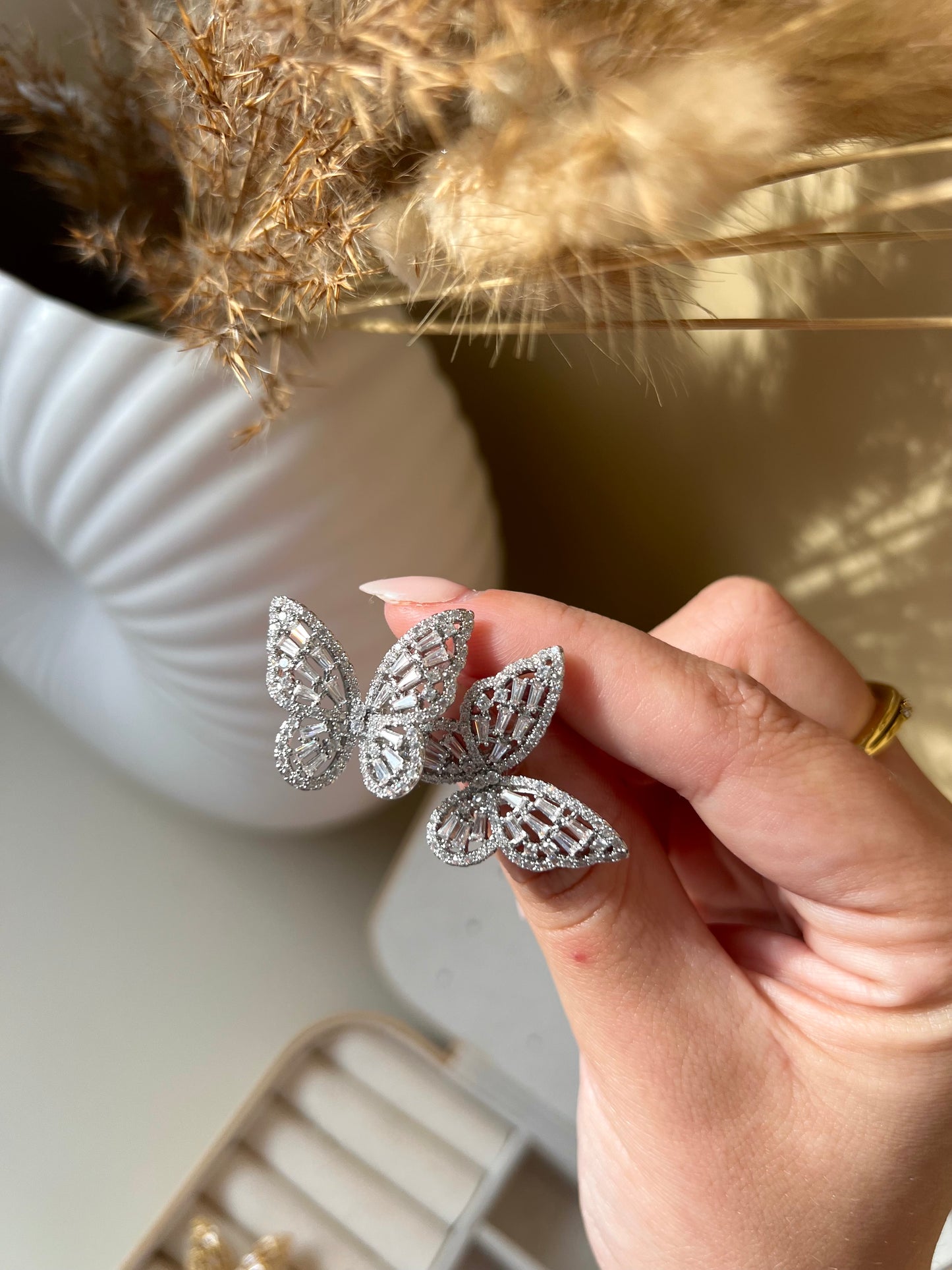 Butterfly zircon earrings