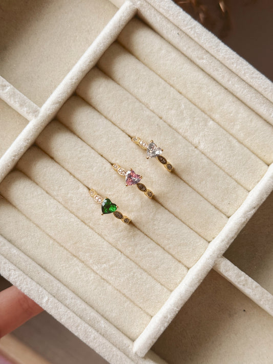 Heart band rings