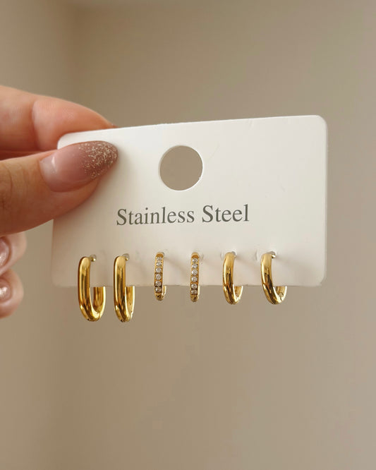 3 pairs of earrings set