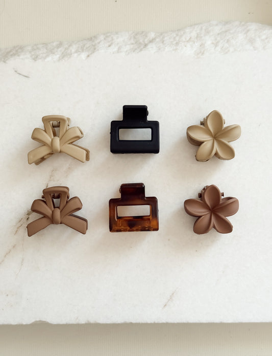 6pcs mini hair clip set