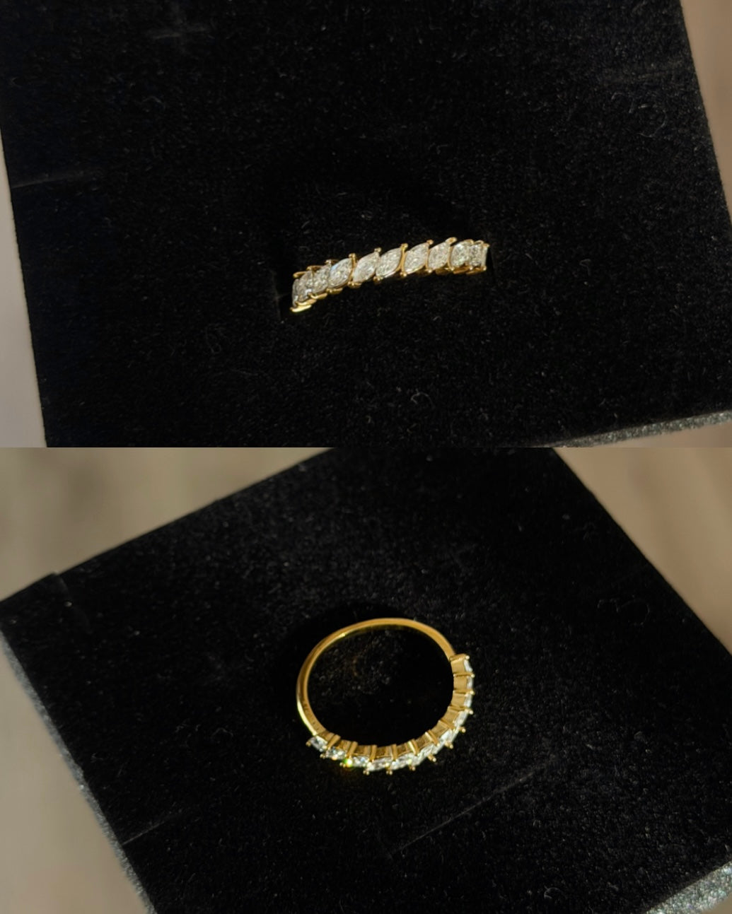 Gold stones ring