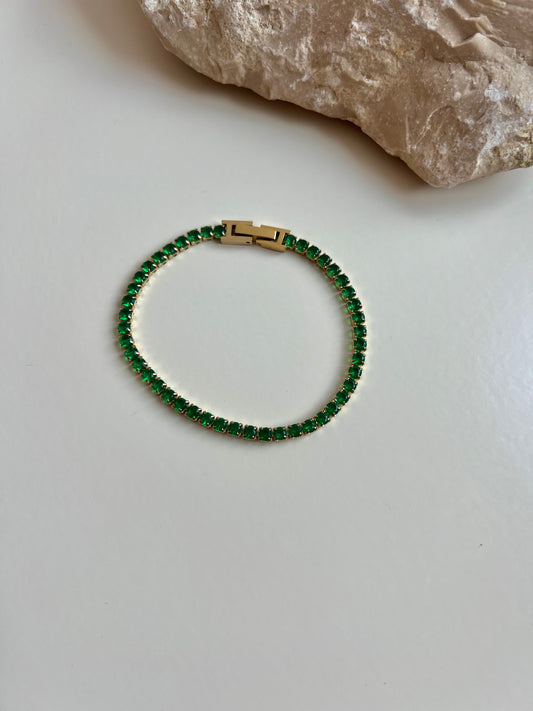 Green tennis bracelet