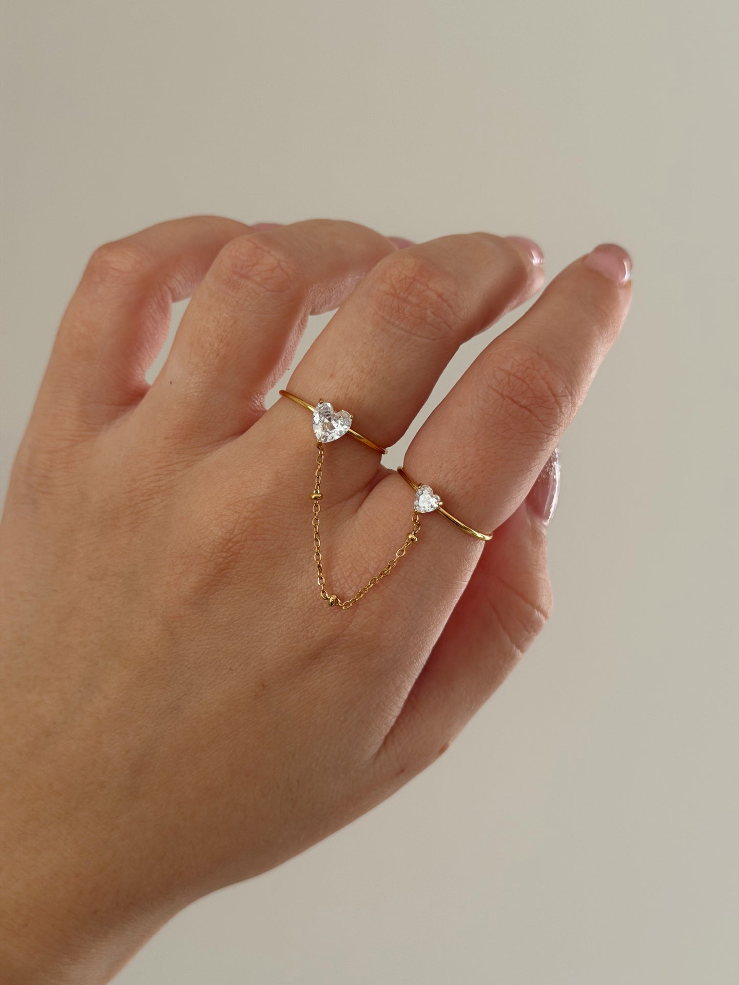Double hearts rings