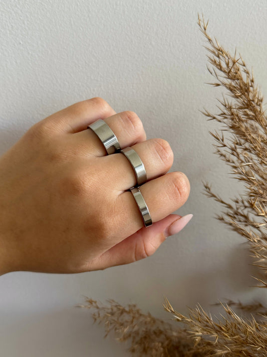 3 silver rings set