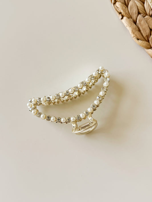 Pearls and stones hair clip