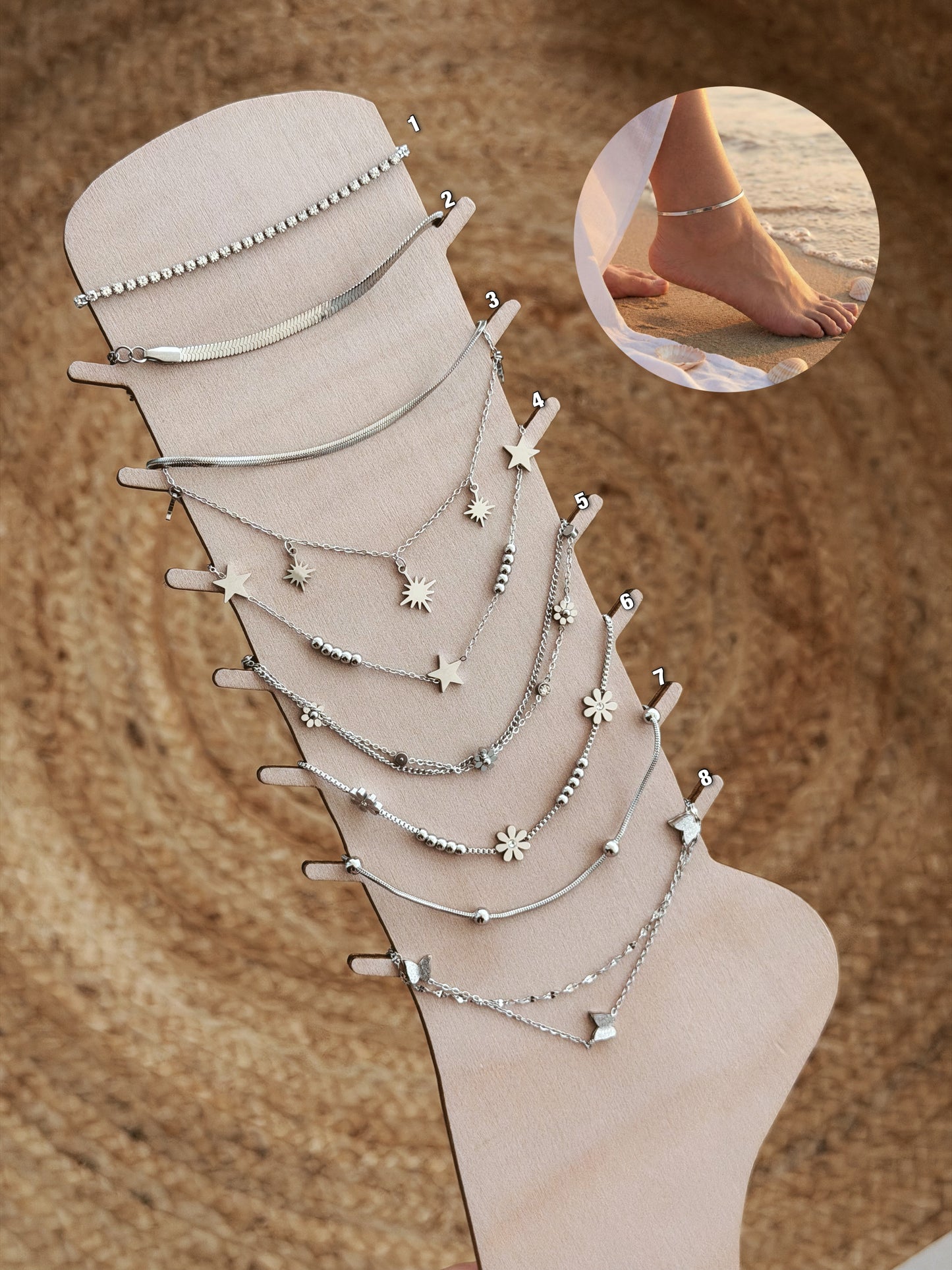 Silver anklets