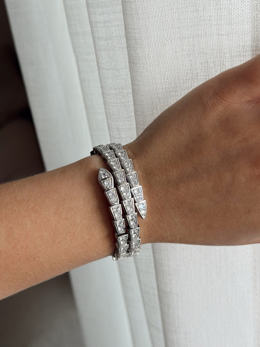 Bvlgari snake rhodium bracelet
