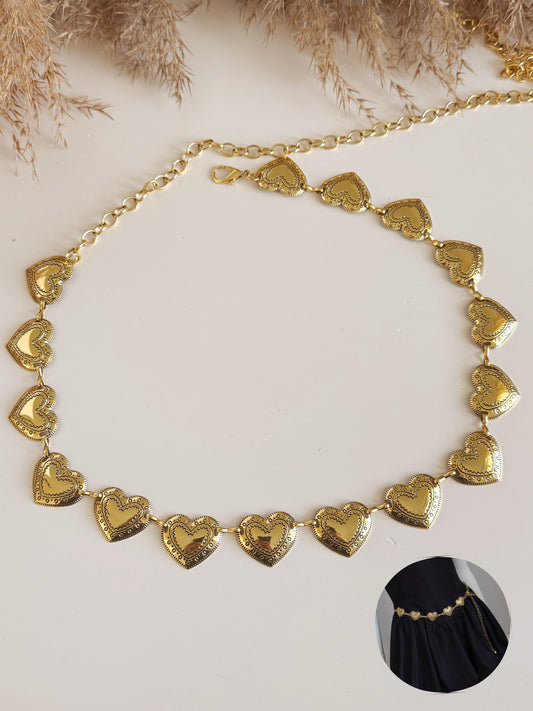 Hearts waist belly chain