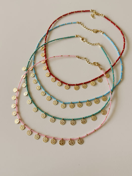 Summer coin necklaces