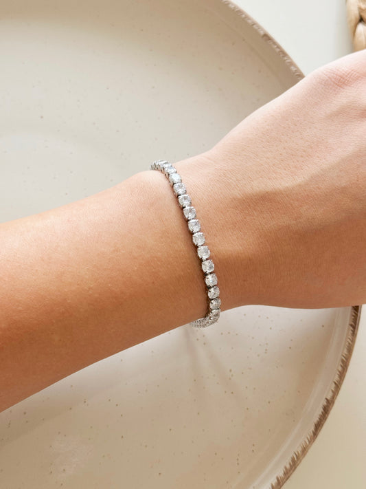 Tennis unisex bracelet silver 4mm