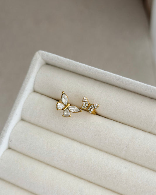 Double butterfly ring (one size)