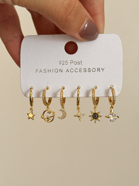 6pcs earrings set (universe)