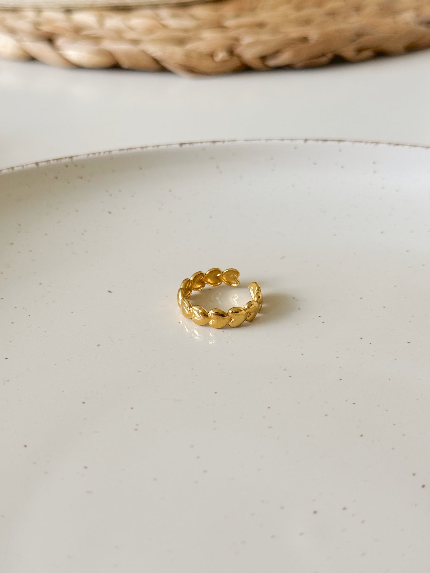 Hearts adjustable ring