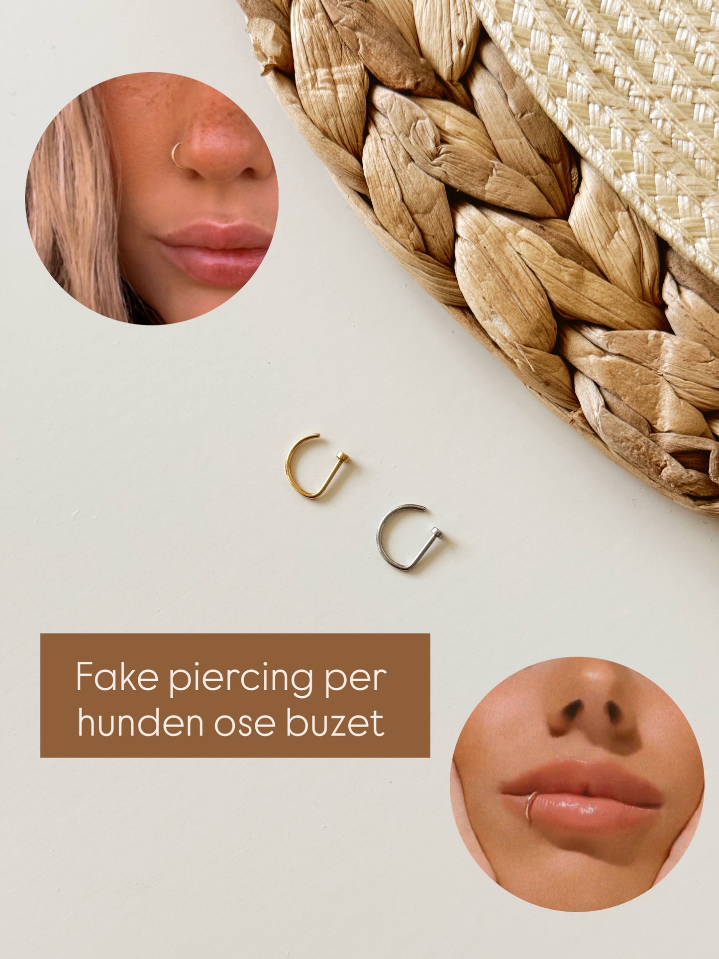 Fake nose or lip piercing