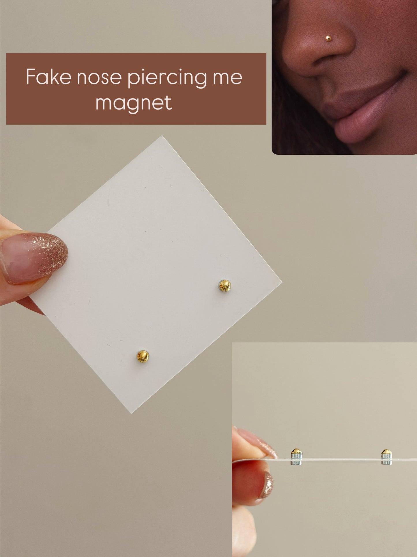 Fake magnet nose piercing (2pcs set)