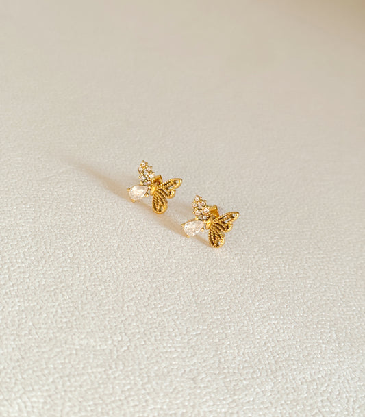 Butterfly zircon earrings