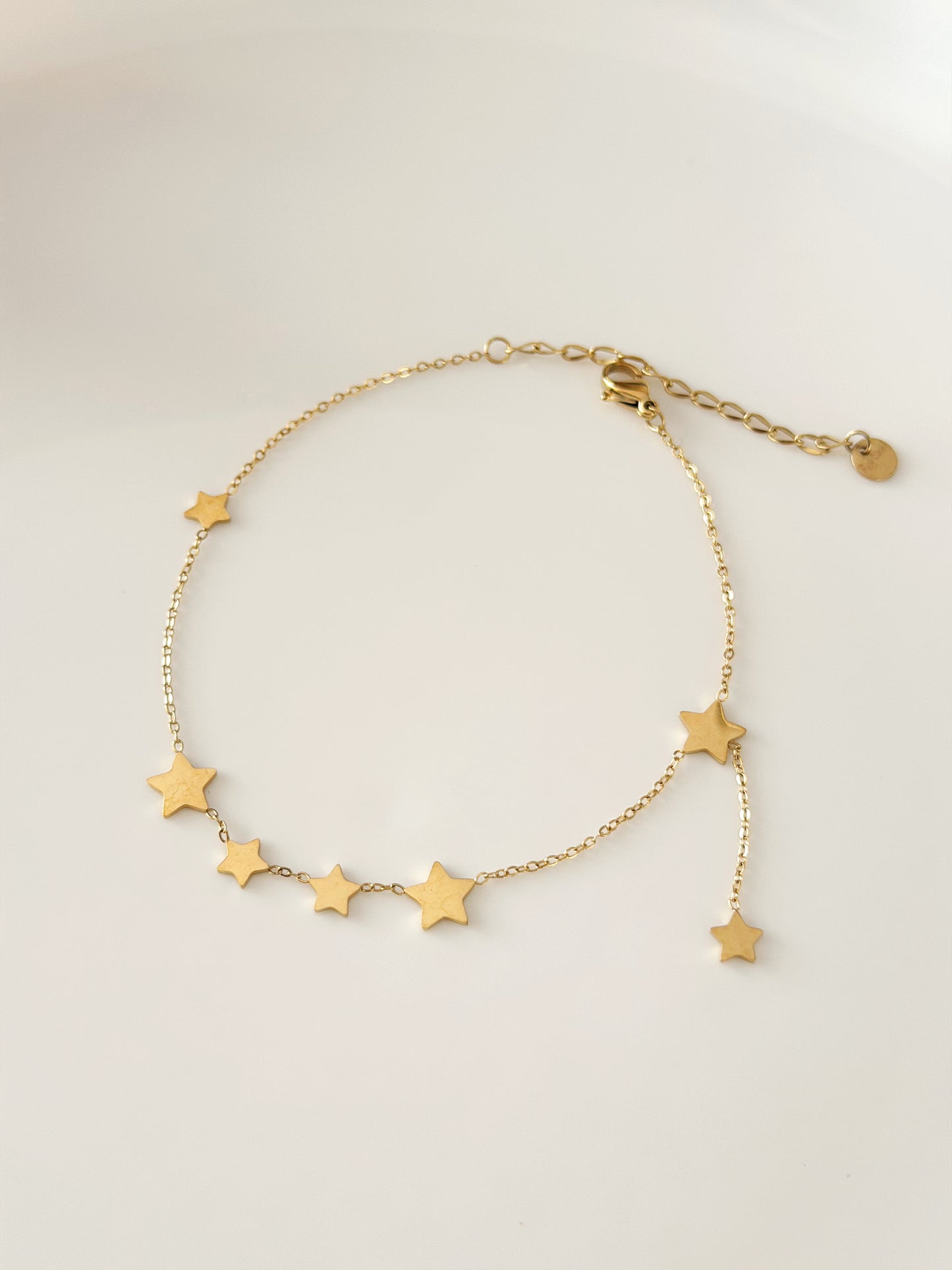 Gold stars drop anklet