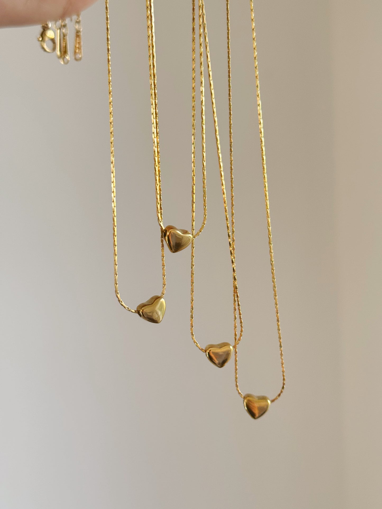 Minimal heart necklaces