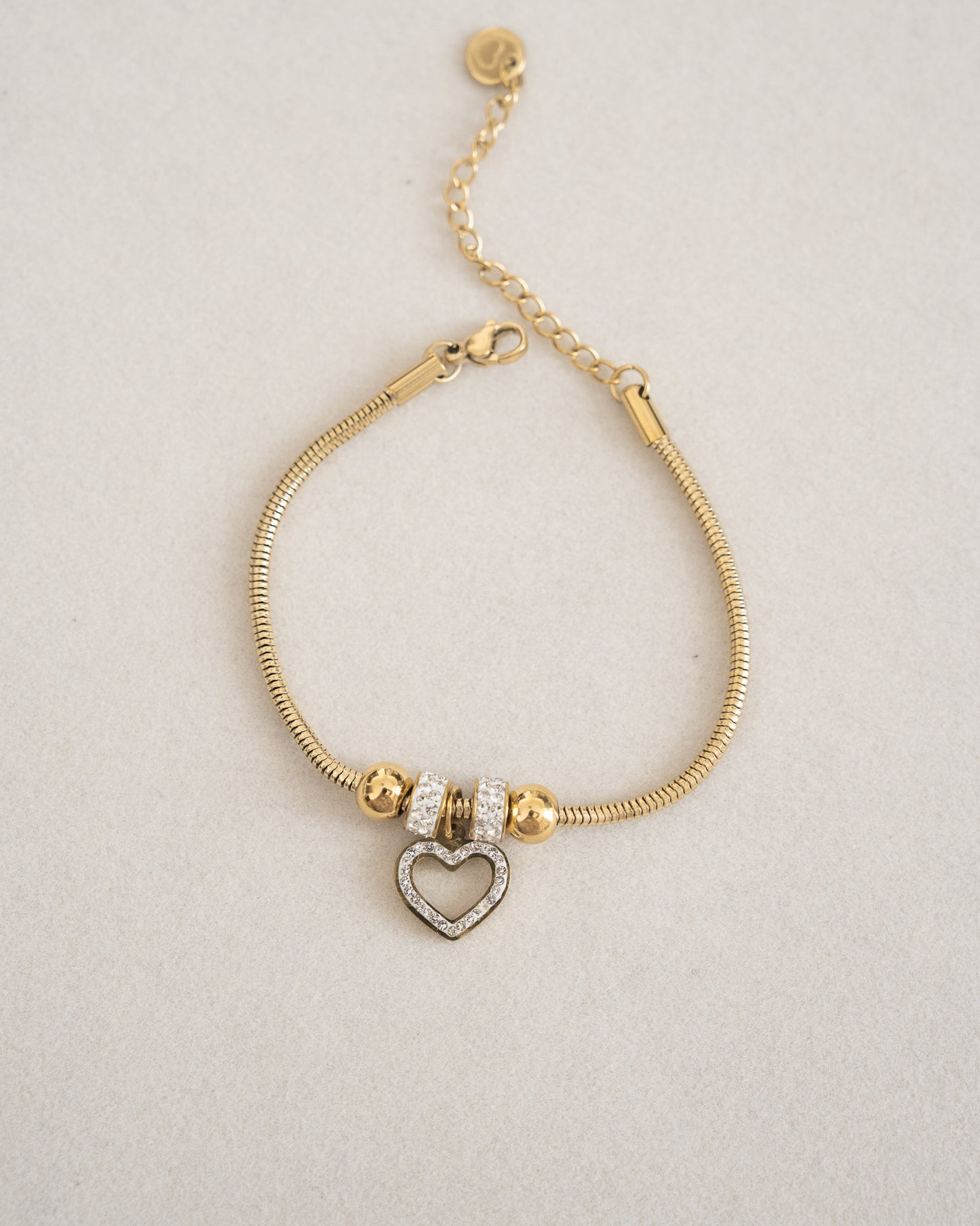 Gold heart bracelet