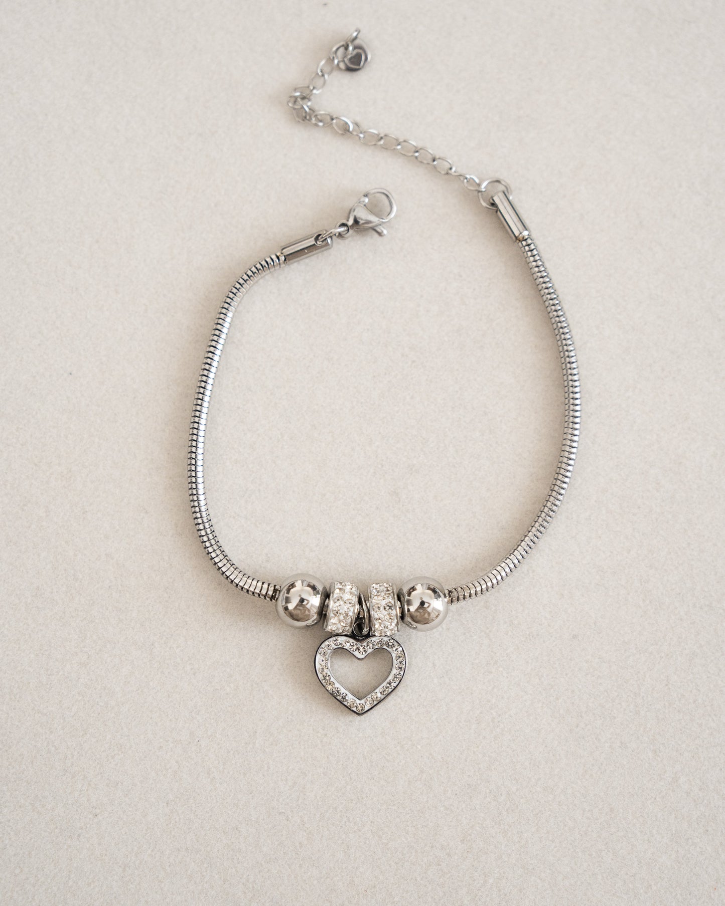 Silver heart bracelet
