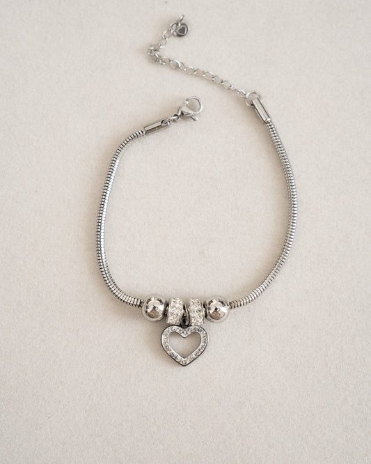 Silver heart bracelet