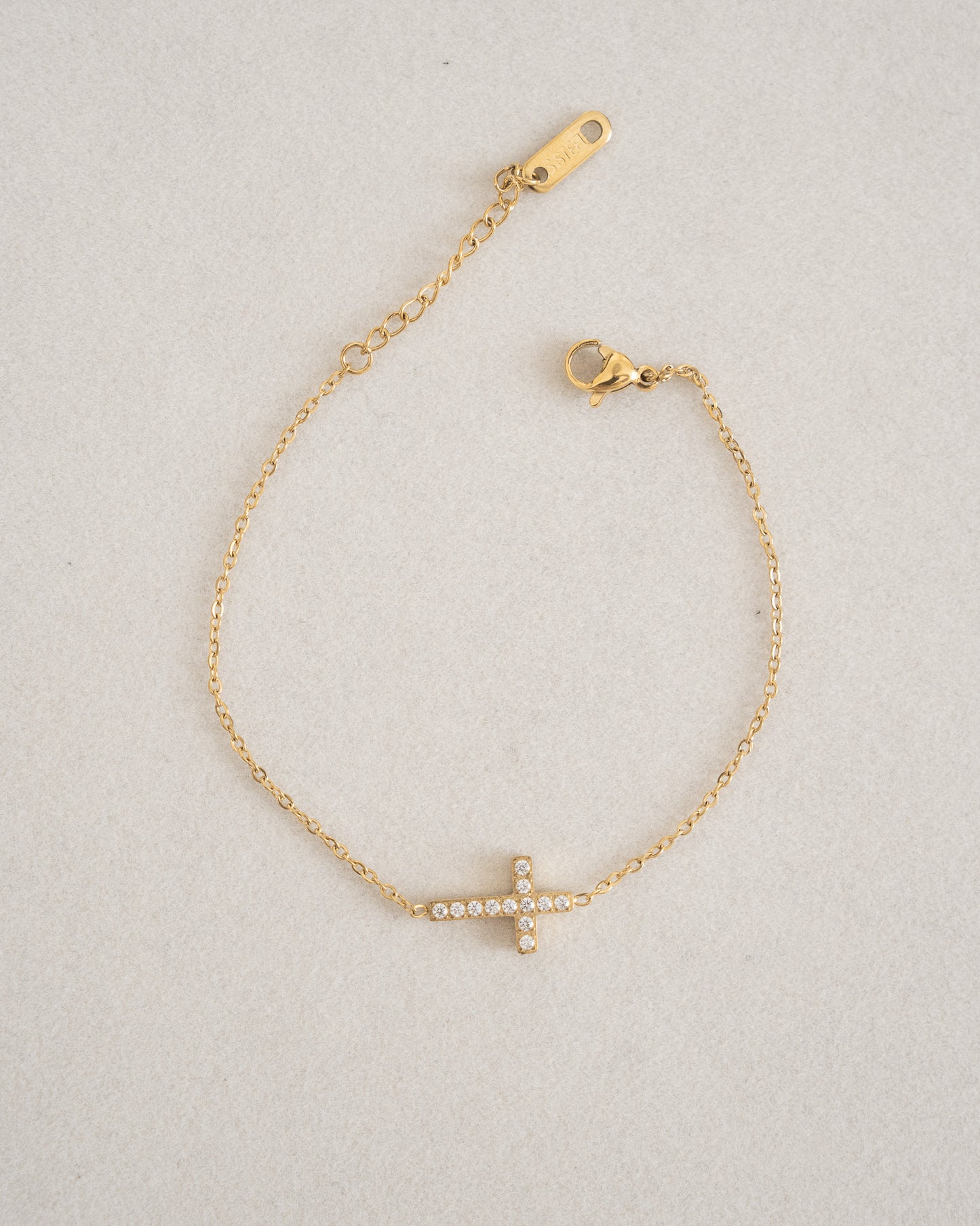 Gold cross bracelet