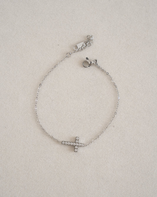 Silver cross bracelet