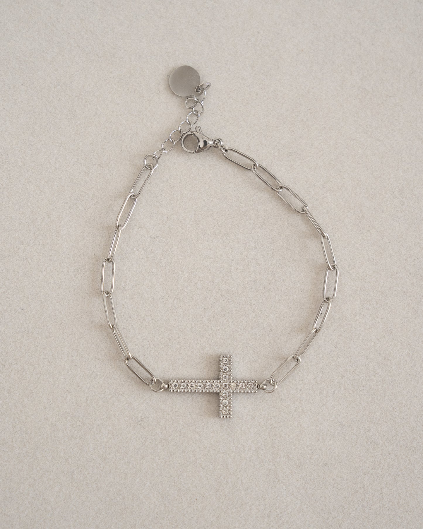 Silver cross bracelet