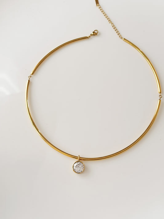 Bold circle charm necklace