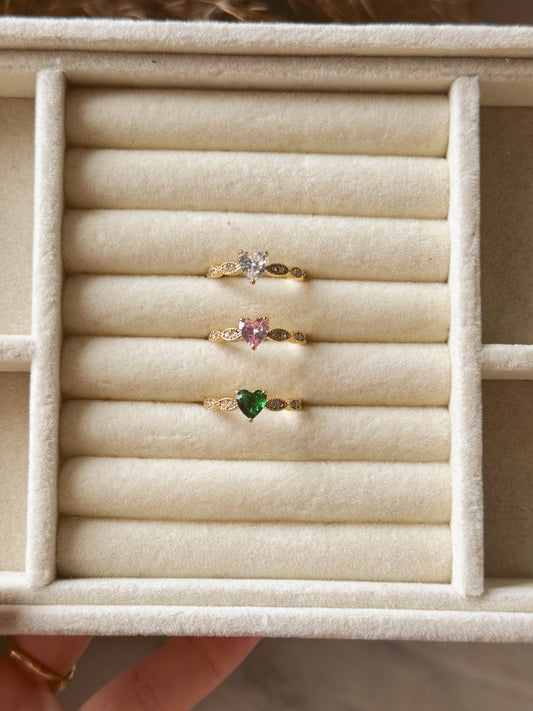 Heart band rings